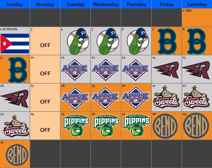 Lefties Baseball Schedule June 2019