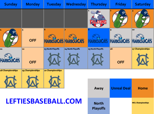 august 2019 lefties schedule
